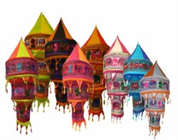 Zeige Details für Lampenschirm Elefant Blume 75cm Baumwolle  Bild von Lampenschirm Elefant Blume 75cm Baumwolle