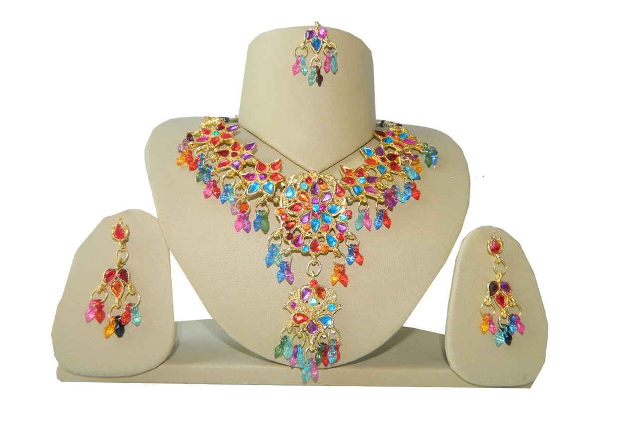 Bild von Bollywood Schmuck Set Multicolor Holi