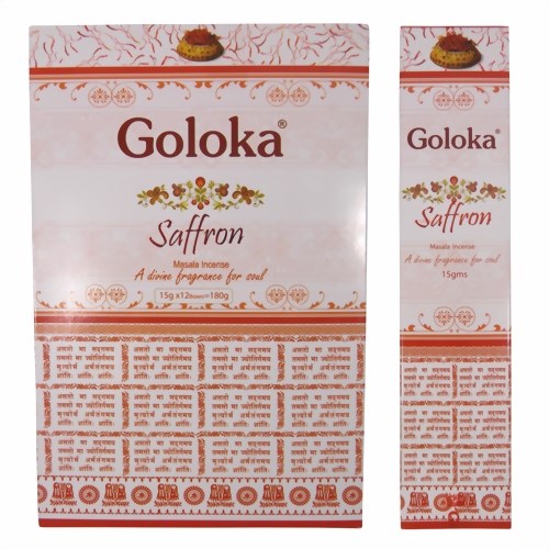 Bild von Goloka Saffron 15g Räucherstäbchen