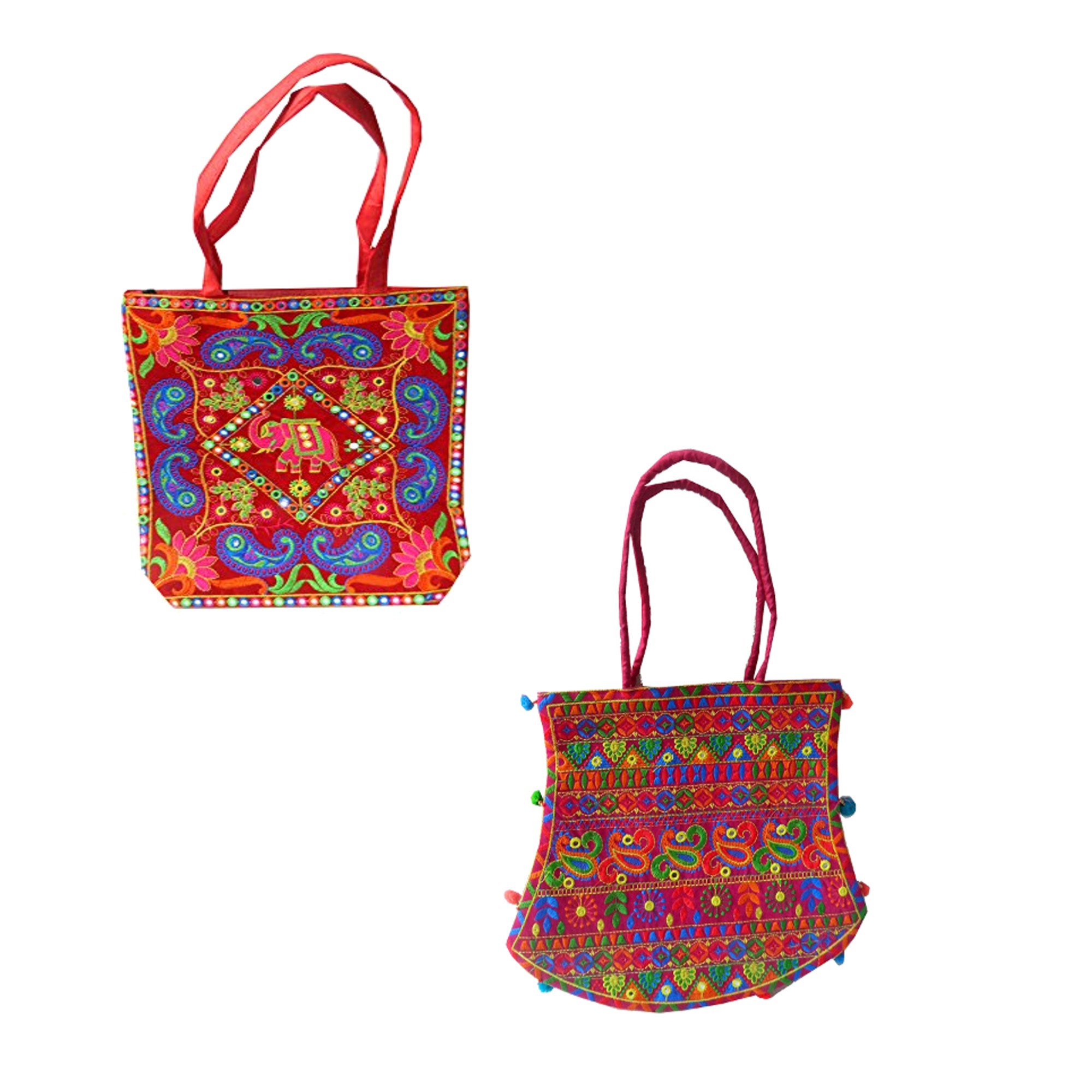 Bild von Indische Tasche bunt Stickereien ca. 40x37cm