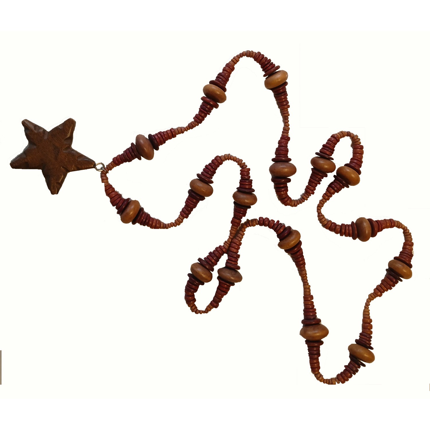 Bild von Ethno Kette Stern Holzkette