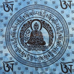 Bild von Tagesdecke Buddha Mantra türkis