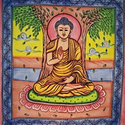 Bild von Tagesdecke Buddha sitzend