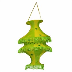 Bild von Lampenschirm Akkordeon mit Gitter grün zitrone