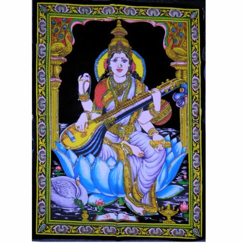 Bild von Wandbild Sarasvati 105 x 77 cm
