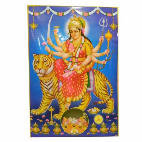 Bild von Poster Göttin Durga auf Tiger 146x96cm