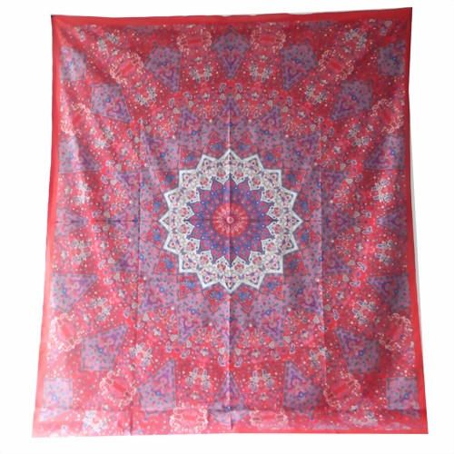 Bild von Tagesdecke Königselefanten Paisley blau rot lila