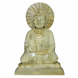Bild von Buddha meditierend Speckstein Indien