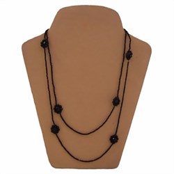 Bild von Halskette schwarz Perlenkette