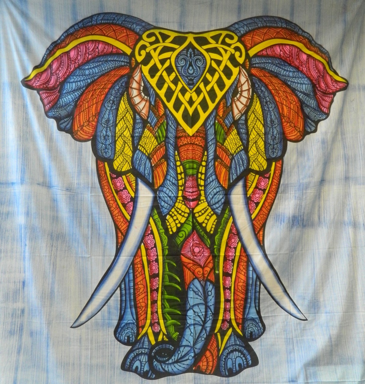 Bild von Tagesdecke Elefant Afrika bunt